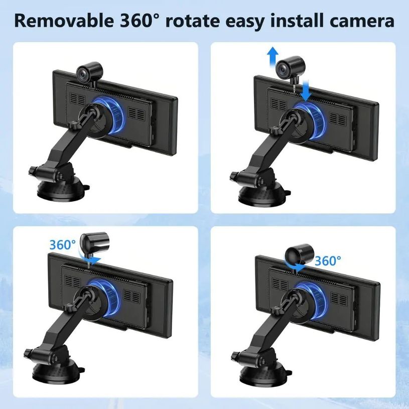 3304490448517-Écran CarPlay & Android Auto 10,26'' avec Dashcam 2K WE - Écran tactile panoramique avec Bluetooth--4