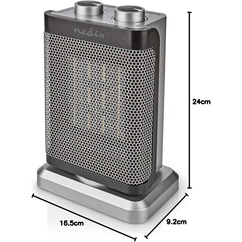 5412810404742-Nédis - Mini radiateur soufflant - céramique - 1000/1500 W - 2 modes de chauffe - Thermostat réglable - Rota--5