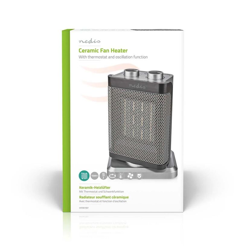 5412810404742-Nédis - Mini radiateur soufflant - céramique - 1000/1500 W - 2 modes de chauffe - Thermostat réglable - Rota--8