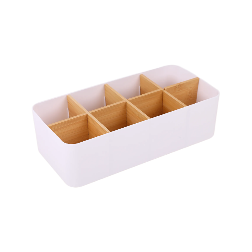 404052807684-Organiseur de Bureau PP Blanc Bambou - 26,7 x 13,1 x 8 cm--4