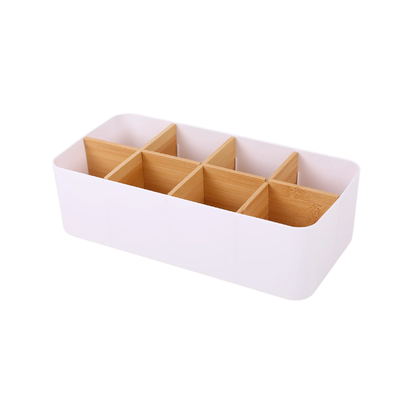 404052807684-Organiseur de Bureau PP Blanc Bambou - 26,7 x 13,1 x 8 cm--5