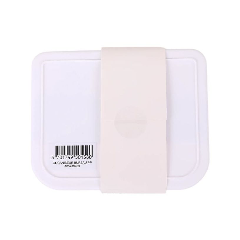404052807691-Organiseur de Bureau - Blanc Bambou - 17,8 x 13,1 x 9,4 cm--3