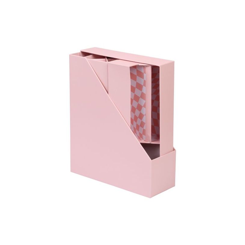 404052807783-Set de 4 Organiseurs Rose - Pot à Stylos - Porte-Magazines - Porte-Lettres--1