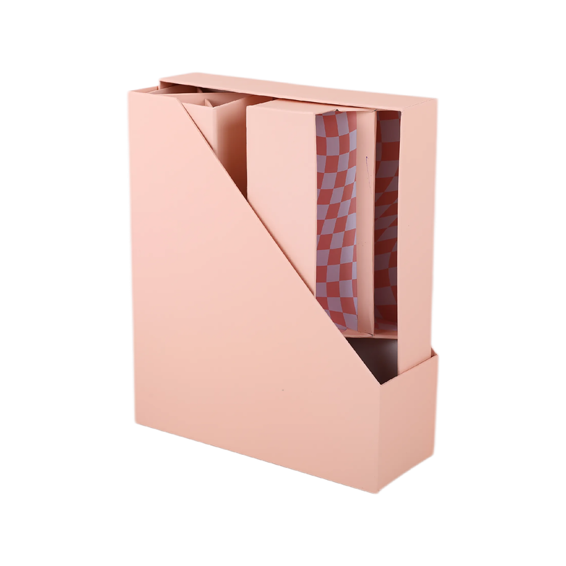 404052807783-Set de 4 Organiseurs Rose - Pot à Stylos - Porte-Magazines - Porte-Lettres--5