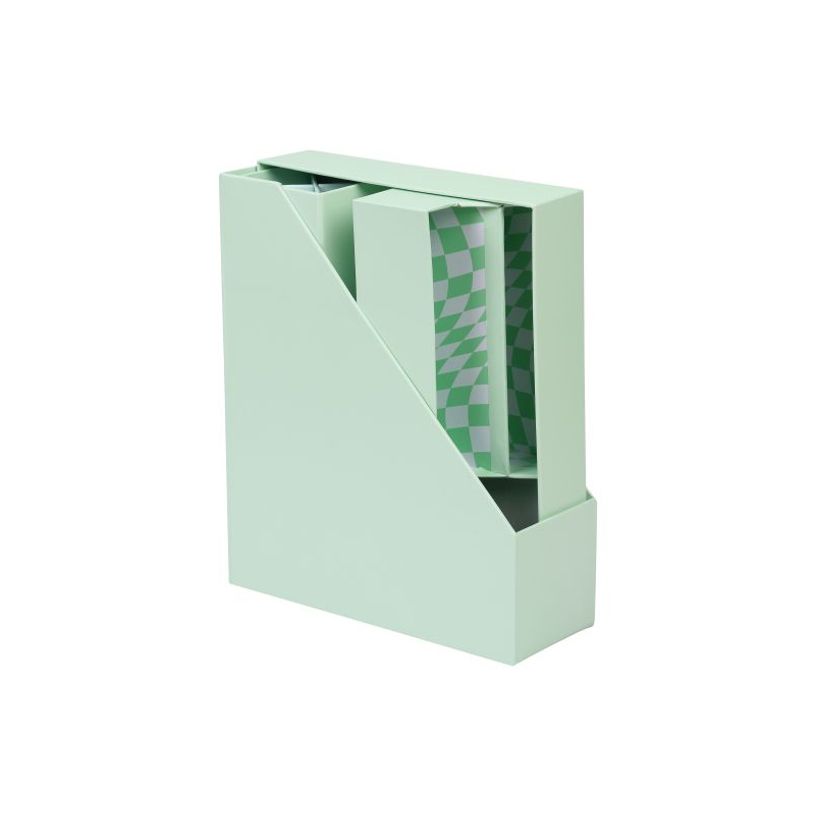 404052807790-Set de 4 Organiseurs Vert PP - Pot à Stylos - Porte-Magazines - Porte-Lettres--1
