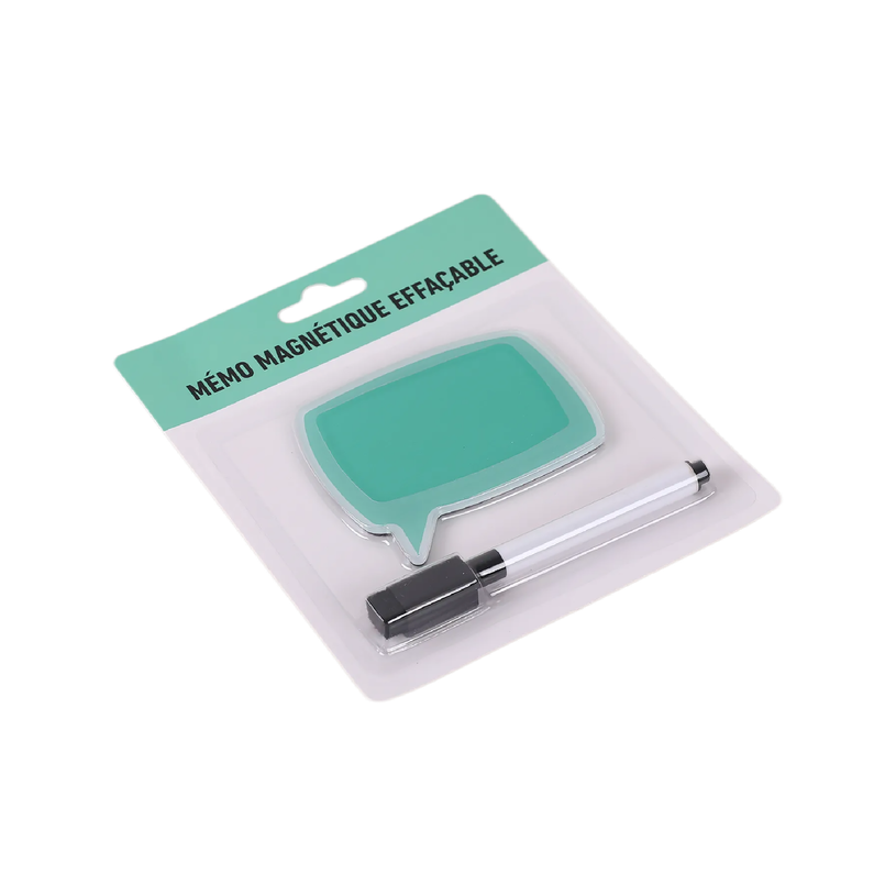 404052807974-Bloc Mémo Magnétique avec Marqueur Effaçable - Forme Rectangle - 9 x 8 cm--1