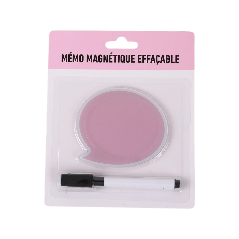 404052807981-Bloc Mémo Magnétique avec Marqueur Effaçable - Forme Bulle - 9 x 8 cm--0
