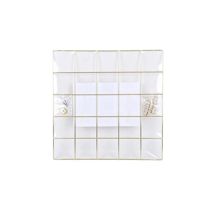 404052808032-Pêle-Mêle Mémo - Grille Métallique - 50 x 50 cm - 4 Pinces Incluses - 2 Vis et 2 Chevilles Fournies--1