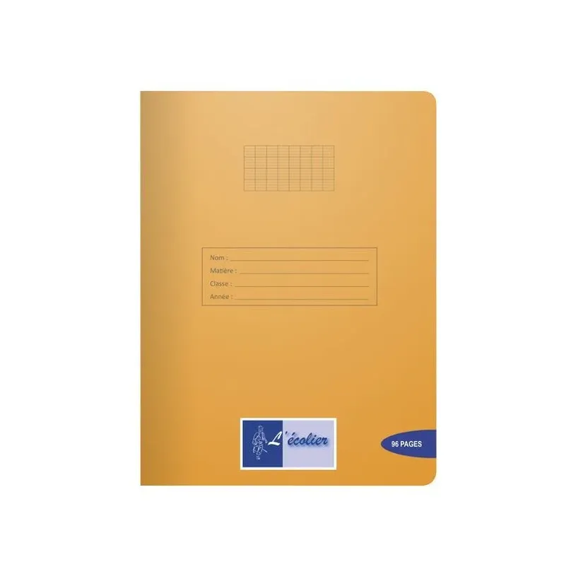 3700475445906-L'ÉCOLIER Cahier PP 24x32 cm 96 pages Séyès Orange 90g--0