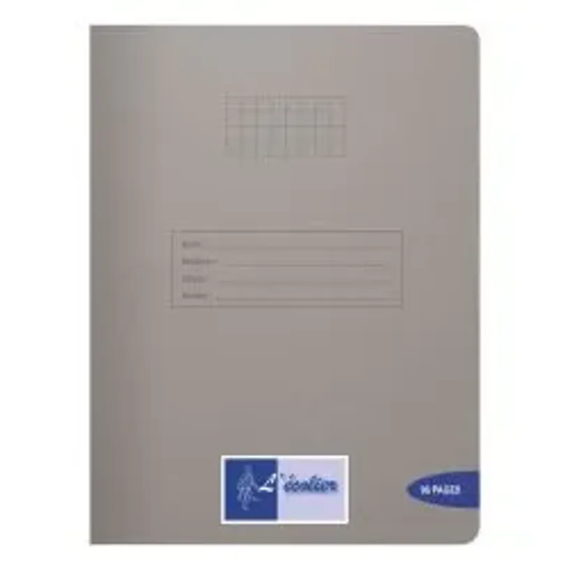 3700475445913-L'ÉCOLIER Cahier 24x32 cm 96 pages Seyès PP gris 90g (44591)--0