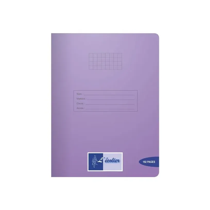 3700475446040-L'ÉCOLIER Cahier 24x32 cm 192 pages Seyès Violet PP 90g (44604)--0