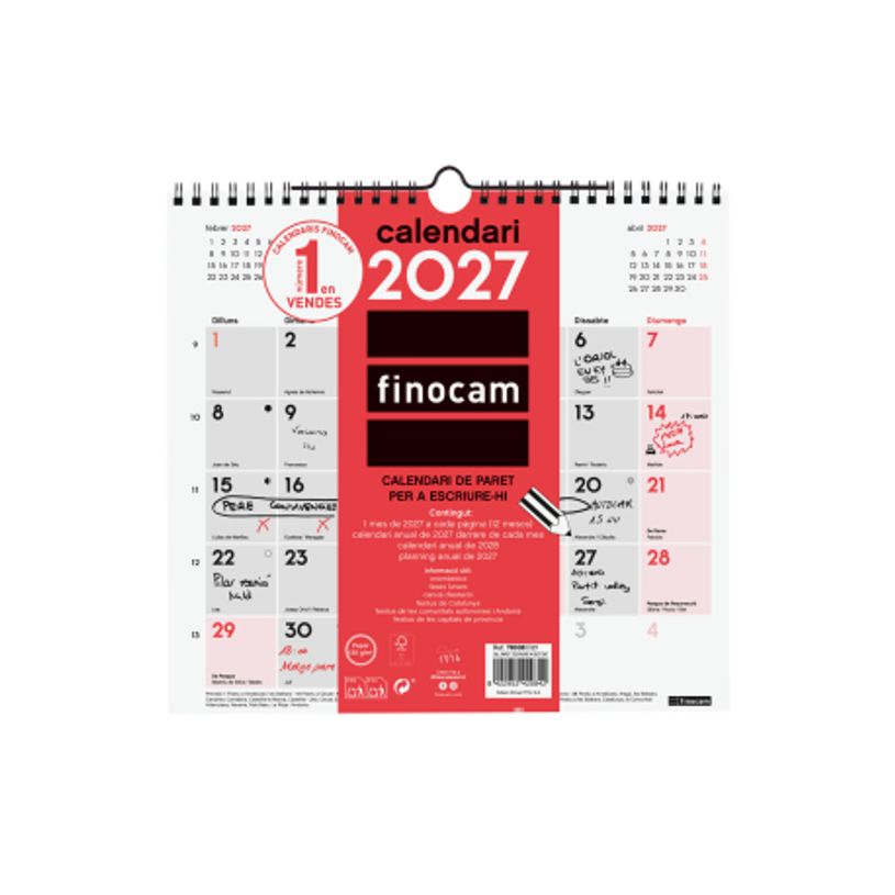 8422952420842-Finocam Calendario Neutro De Pared Para Escribir 2027 – 265 x 245 mm--0