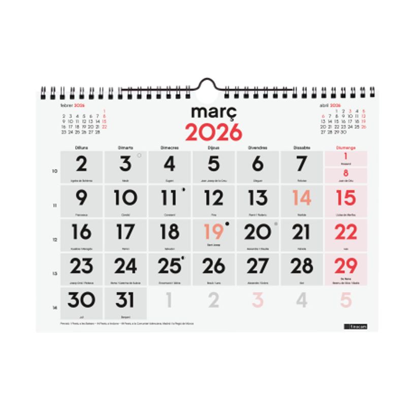 8422952420934-Finocam Calendario Neutro De Pared Números Grandes 2027 – 300 x 210 mm--1