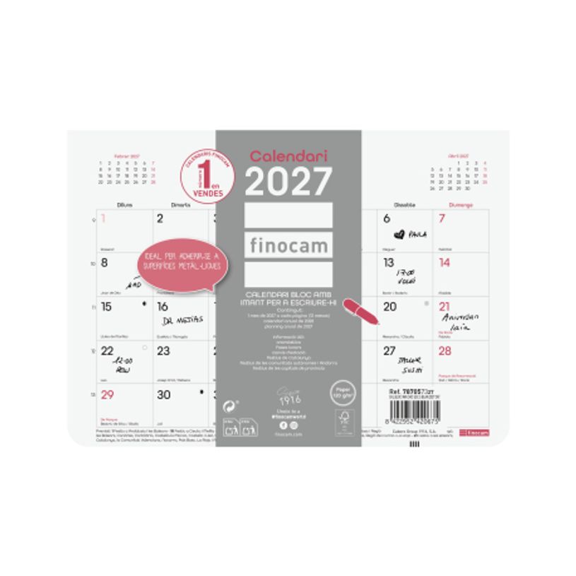 8422952420675-Finocam Calendario Bloc Chic Con Imán Para Escribir 2027 – 210 x 150 mm--0