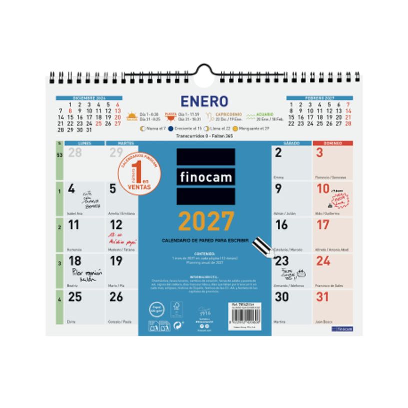 8422952420576-Finocam Calendario Color De Pared Para Escribir 2027 – 300 x 247 mm--0