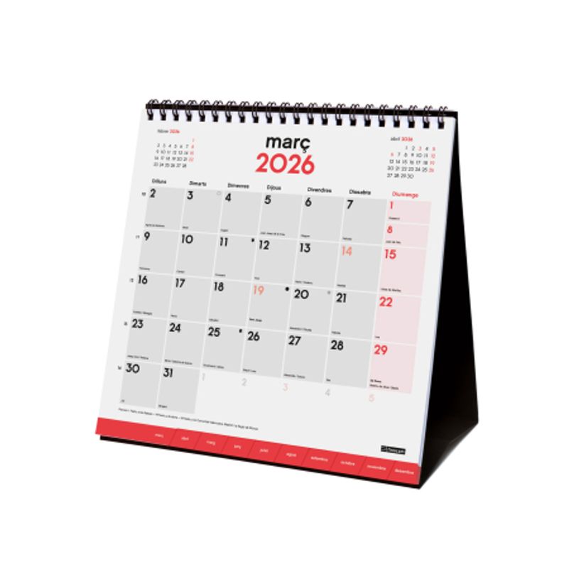 8422952421078-Finocam Calendario Neutro De Sobremesa Para Escribir Con Pestañas 2027 – 190 x 190 mm--2
