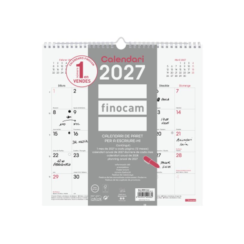 8422952420682-Finocam Calendario Chic De Pared Para Escribir 2027 – 300 x 300 mm--1