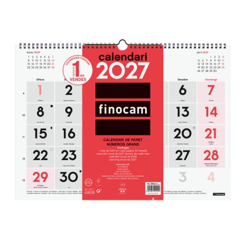 8422952420910-Finocam Calendario Neutro De Pared Números Grandes 2027 – 430 x 310 mm--2