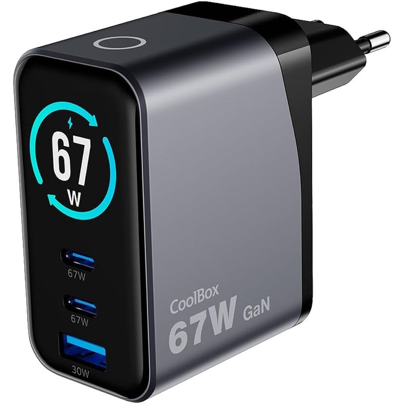 8436624423765-Cargador de pared CoolBox USB-C GaN 67 W Power Delivery--0