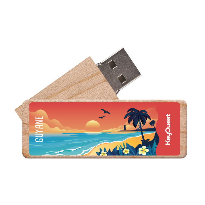 3662277076460-KeyOuest - Clé USB Guyane26 - 32Go - Plage Kourou--0