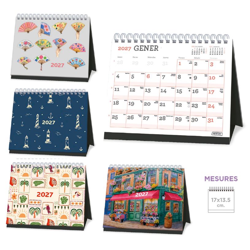 8412885264415-Calendario anual Senfort 2027 de sobremesa Decorado – 17 x 13,5 cm – en catalán--0