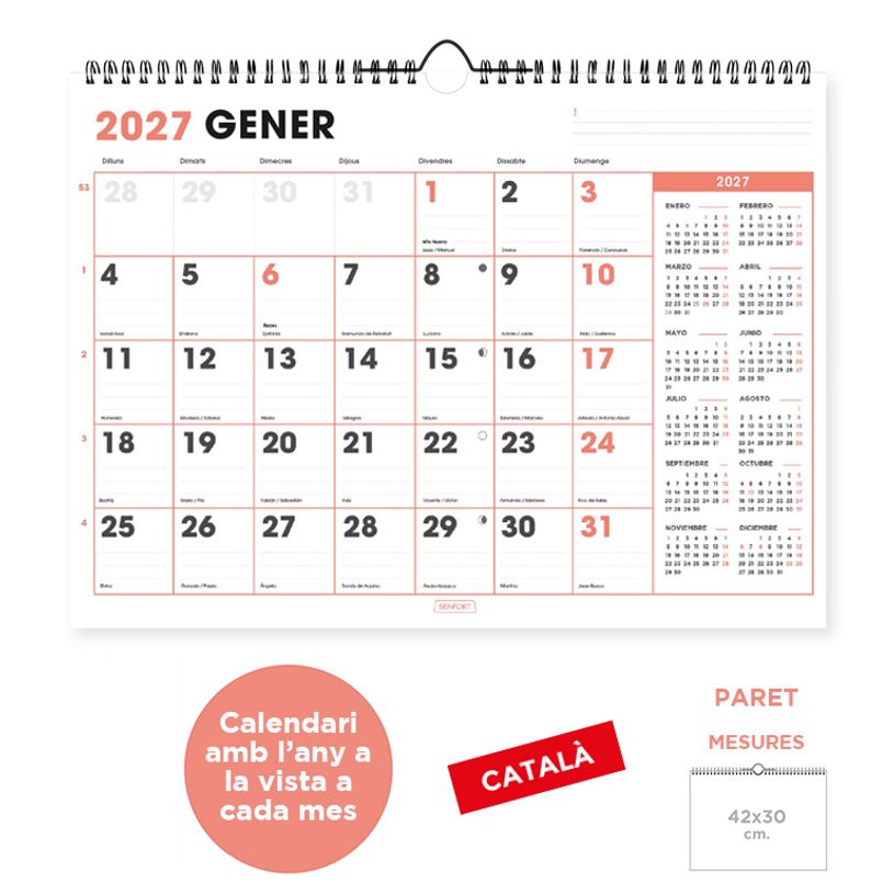 8412885264309-Calendario anual Senfort 2027 de pared Office – 42 x 30 cm – en catalán--0