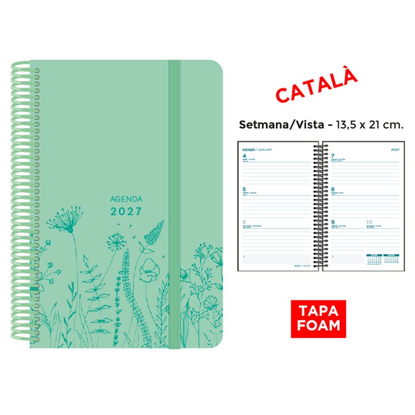 8412885264071-Agenda anual Senfort 2027 semana vista con espiral y tapa foam Spring verde – 13,5 x 21 cm – en cat--0