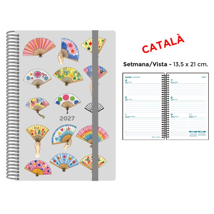8412885263913-Agenda anual Senfort 2027 semana vista con espiral y tapa de polipropileno Abanicos – 13,5 x 21 cm 