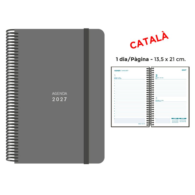 8412885263531-Agenda anual Senfort 2027 día por página con espiral y tapa de polipropileno gris – 13,5 x 21 cm 