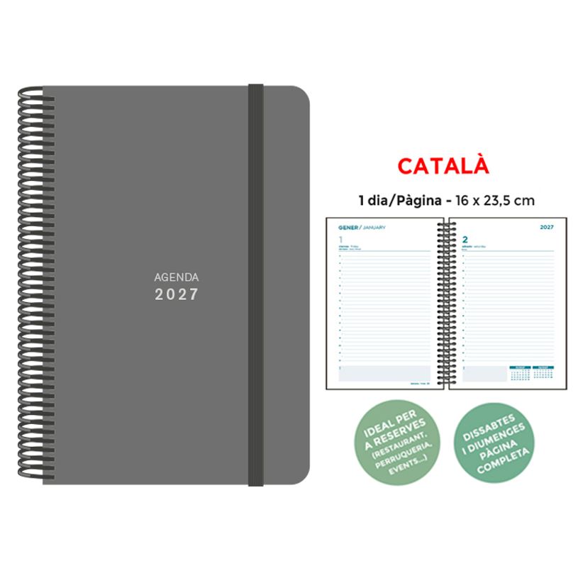 8412885263586-Agenda anual Senfort 2027 día por página con espiral y tapa de polipropileno gris – 16 x 23,5 cm 