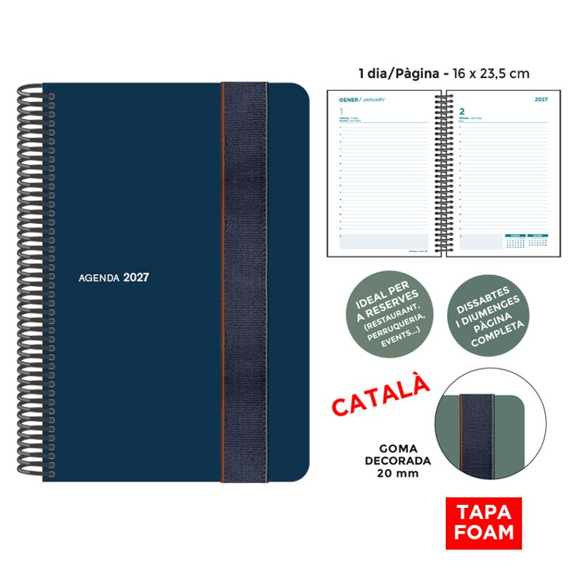 8412885263722-Agenda anual Senfort 2027 día por página con espiral y tapa foam con goma ancha azul – 16 x 23,5 cm--0