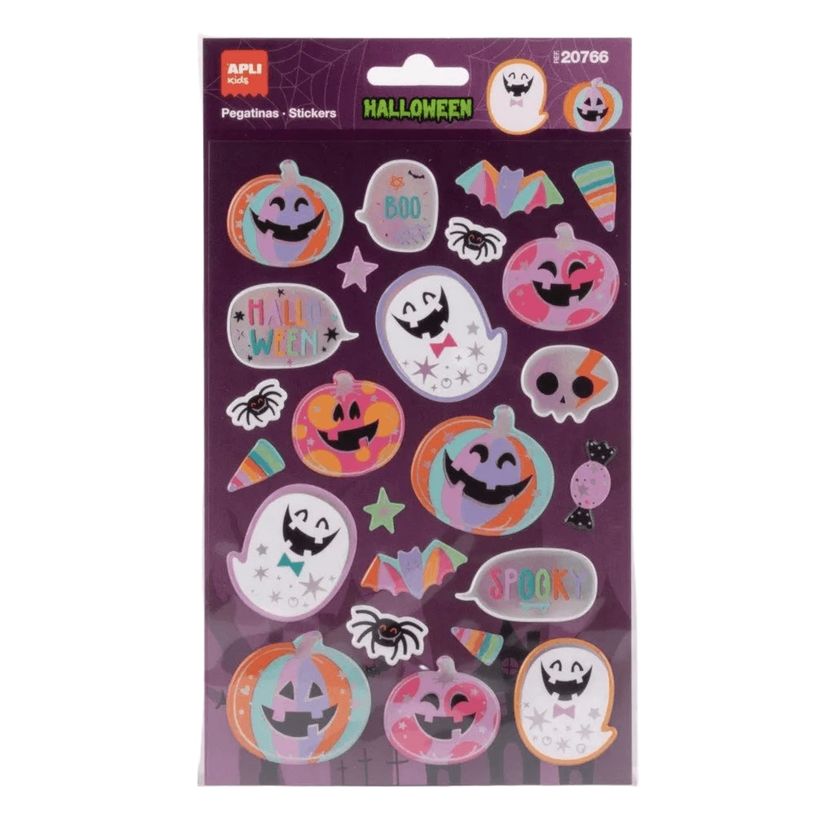 8410782207665-APLI Halloween - 24 autocollants - Citrouilles roses et personnages-P_405283090_1-0