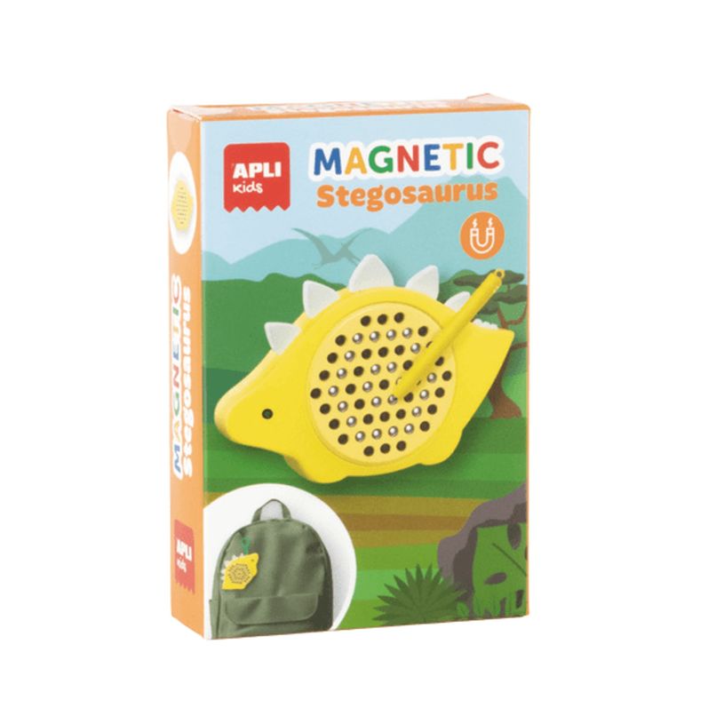 8410782203155-Apli Kids - Mini ardoise magnétique Stégosaure - Jaune - 7,5 × 11,5 cm-P_405283357_1-0
