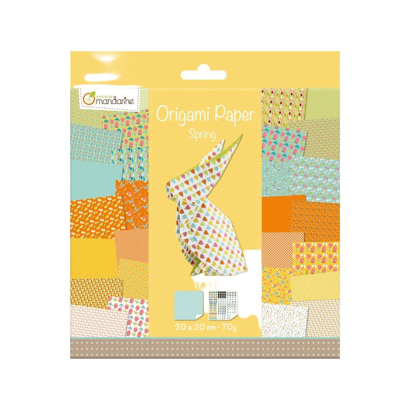 3609510575052-Avenue Mandarine - Papier origami Printemps - 20 x 20 cm - 60 feuilles, 70 g-P_405283439_1-0