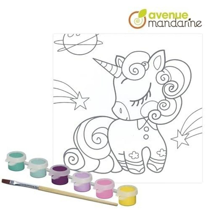 3609510530181-Kit artisanal : Avenue Mandarine Graffy Paint - Carton à peindre licorne - 20x20 cm - Lic-P_405283444_2-1