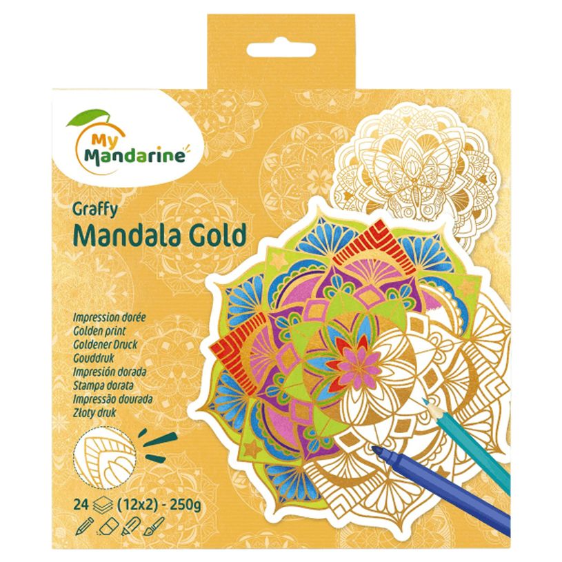 3609510521721-Avenue Mandarine My Mandarine - Carnet de coloriage mandala - 20x20 cm - Doré-P_405283456_1-0