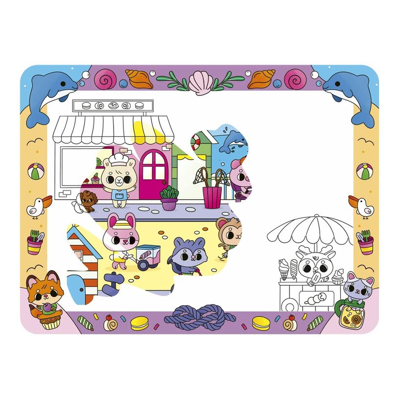 9782324039003-Mes sets de table pinceau magique - Animaux mignons - Pinceau magique - livre à colorier-P_405283532_3-2