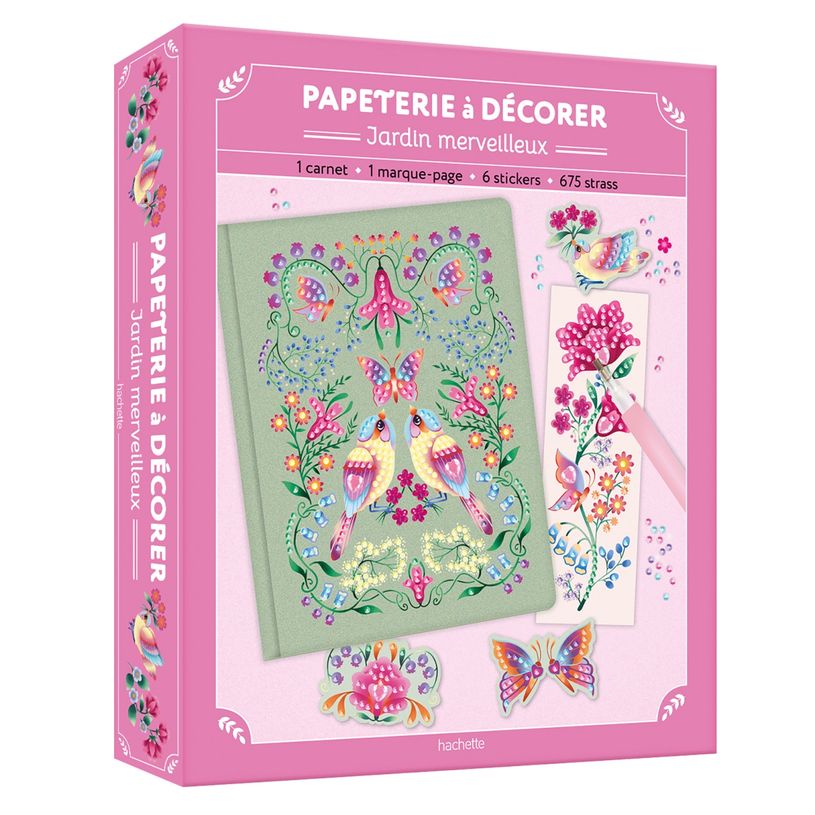 9782017347491-Papeterie à décorer -Jardin merveilleux - coffret avec accessoires--0