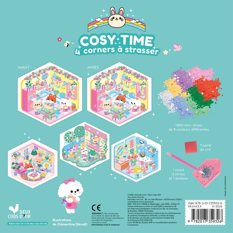 9782017359326-Mes Petits amis - Cosy time - 4 décors à strasser--1