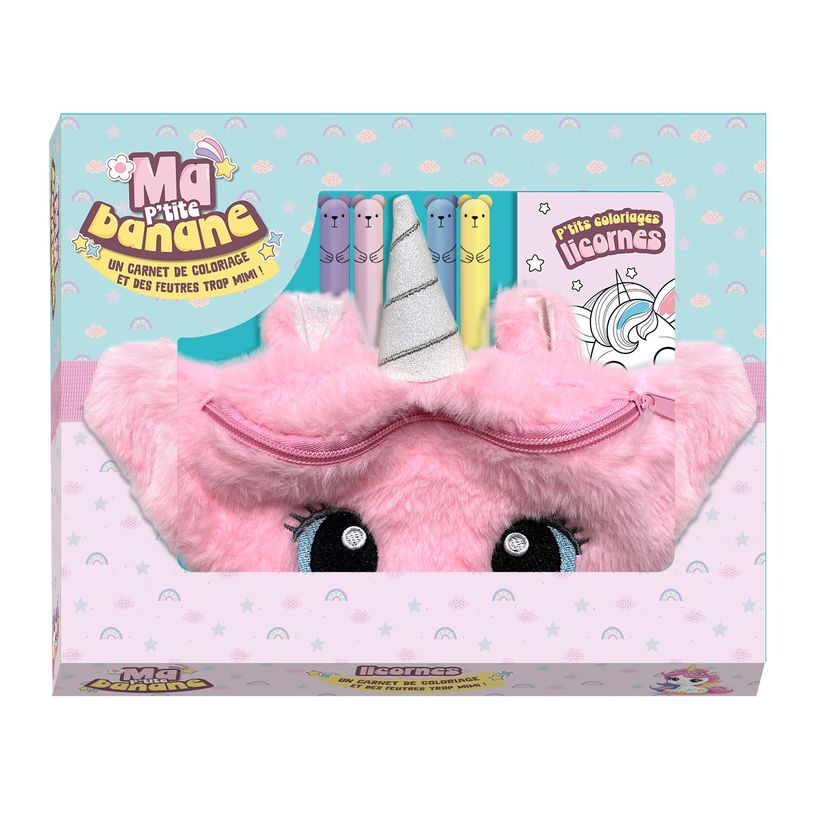 9791070161371-Ma P'tite banane Licorne avec carnet de coloriages et jolis feutres--0