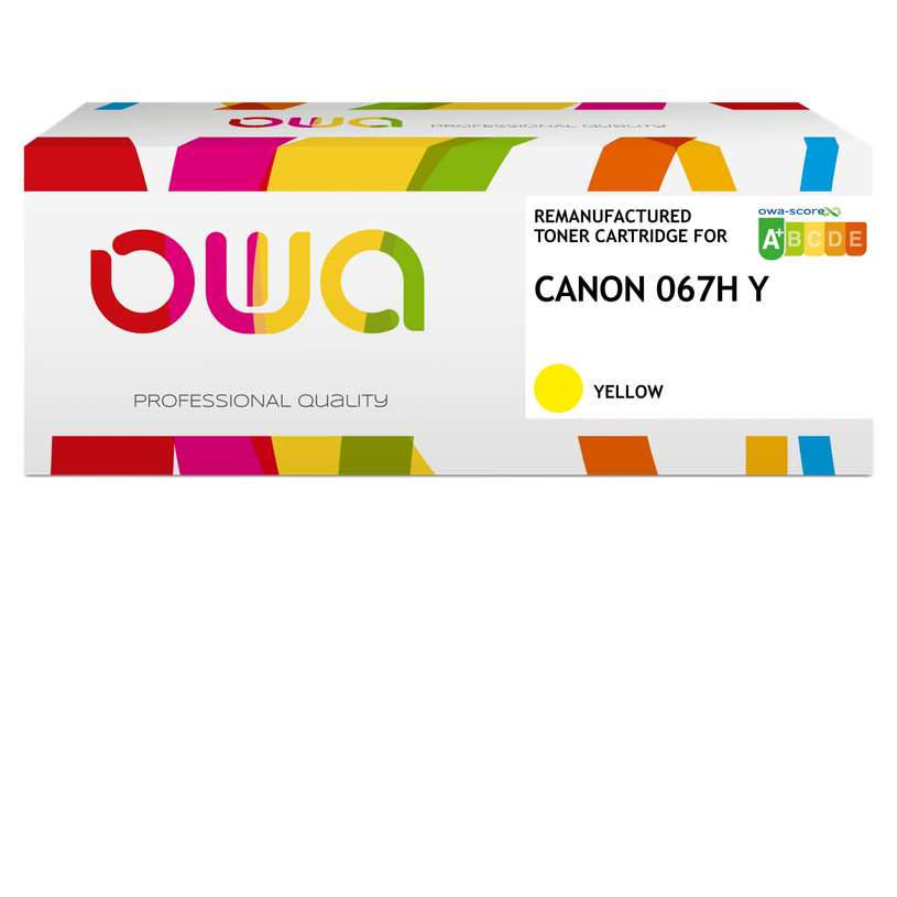 3112532848542-Cartouche laser remanufacturée Canon 067H - jaune - OWA--0