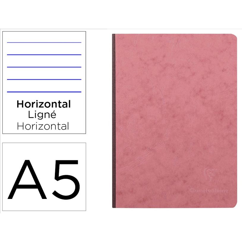 3329687954664-Clairefontaine - Age Bag Nomaddict - Carnet Brochure A5 - 14,8 x 21 cm - 192 Pages Lignées - Rose--0