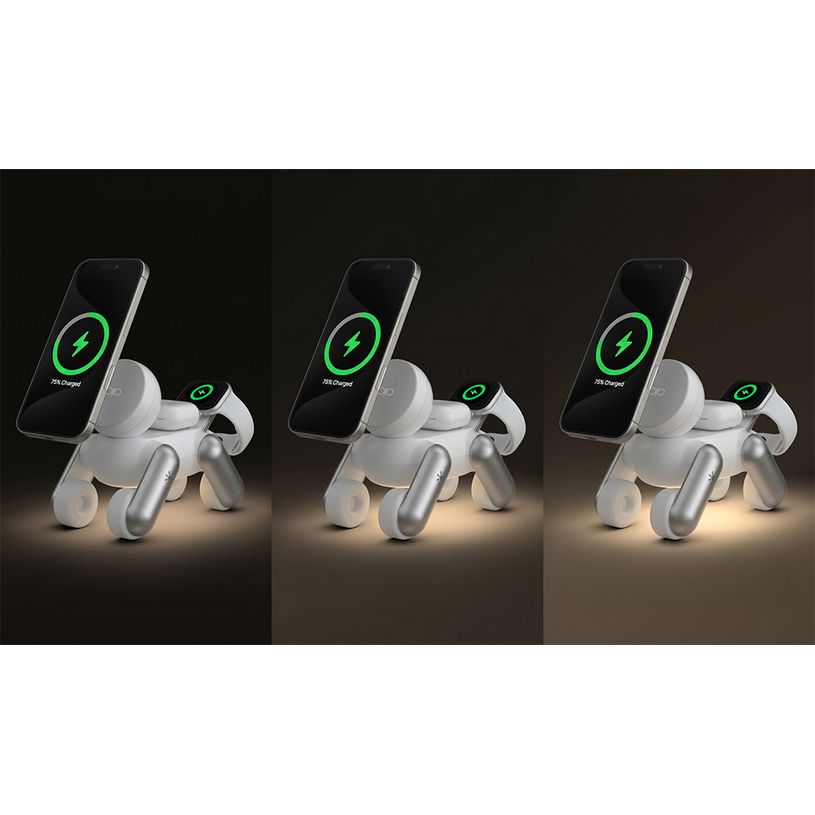 3571211558156-FORCE - Station de charge sans fil magsafe 3 zones - 25W - chien - blanc--2
