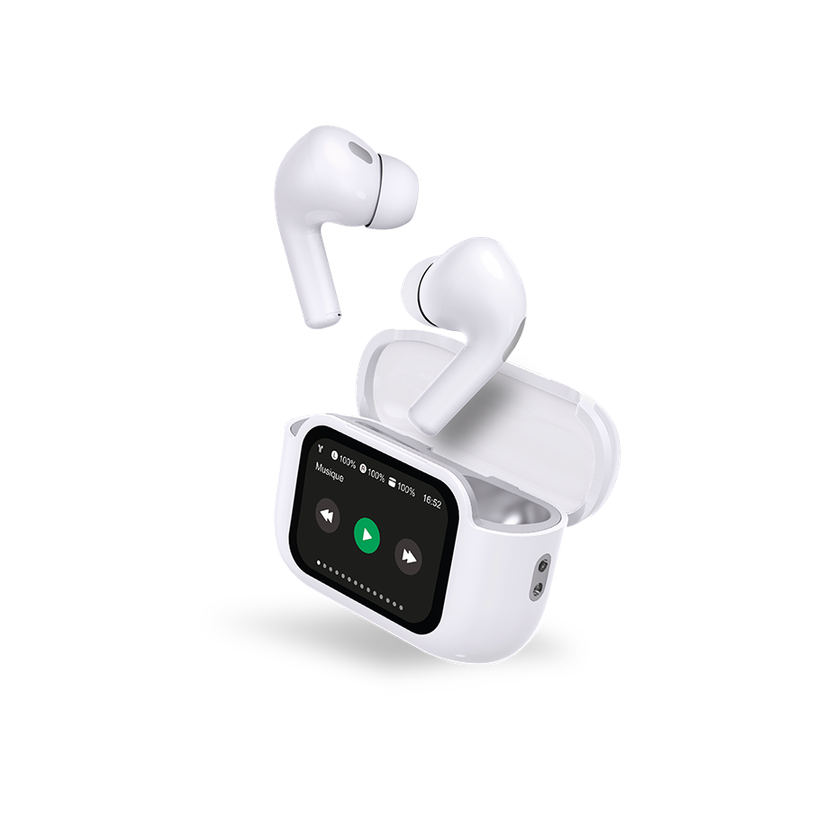 3571211558194-FORCE - Kit main libre - écouteurs sans fils avec réducteur de bruit - blanc--0