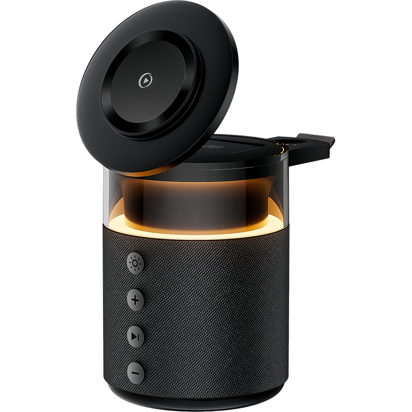 3571211554882-FORCE - Station de charge sans fil 15W 3 zones - Enceinte lumineuse - noir--1