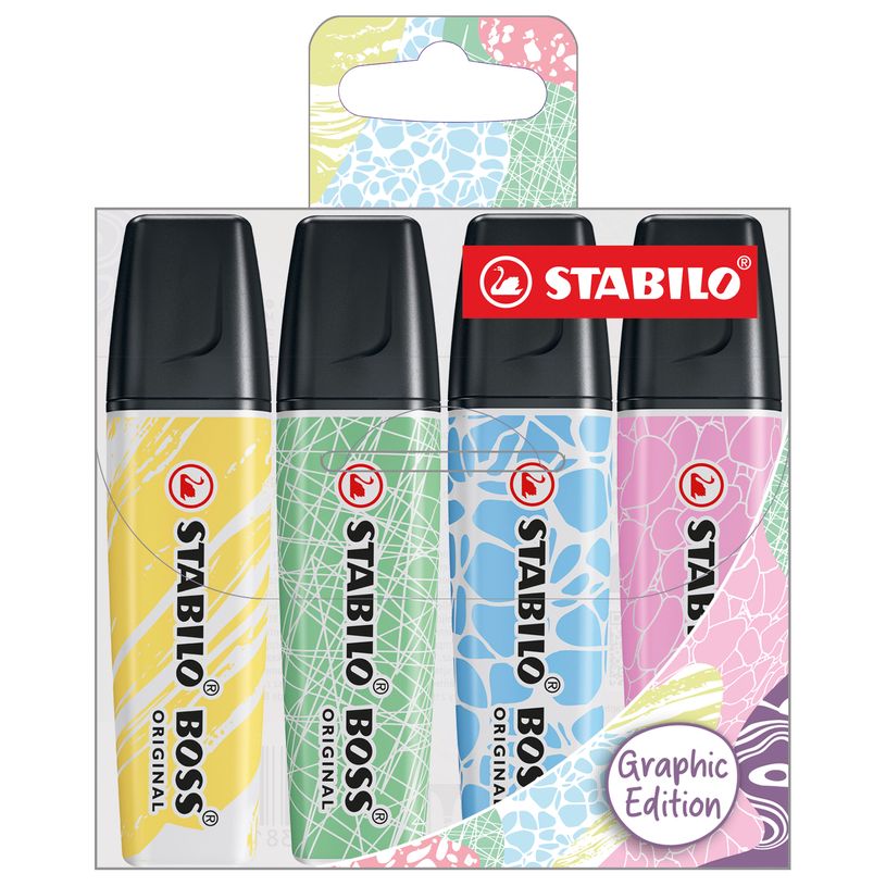 4006381627849-STABILO BOSS ORIGINAL - Pack de 4 Surligneurs Graphic Edition Assotis --0