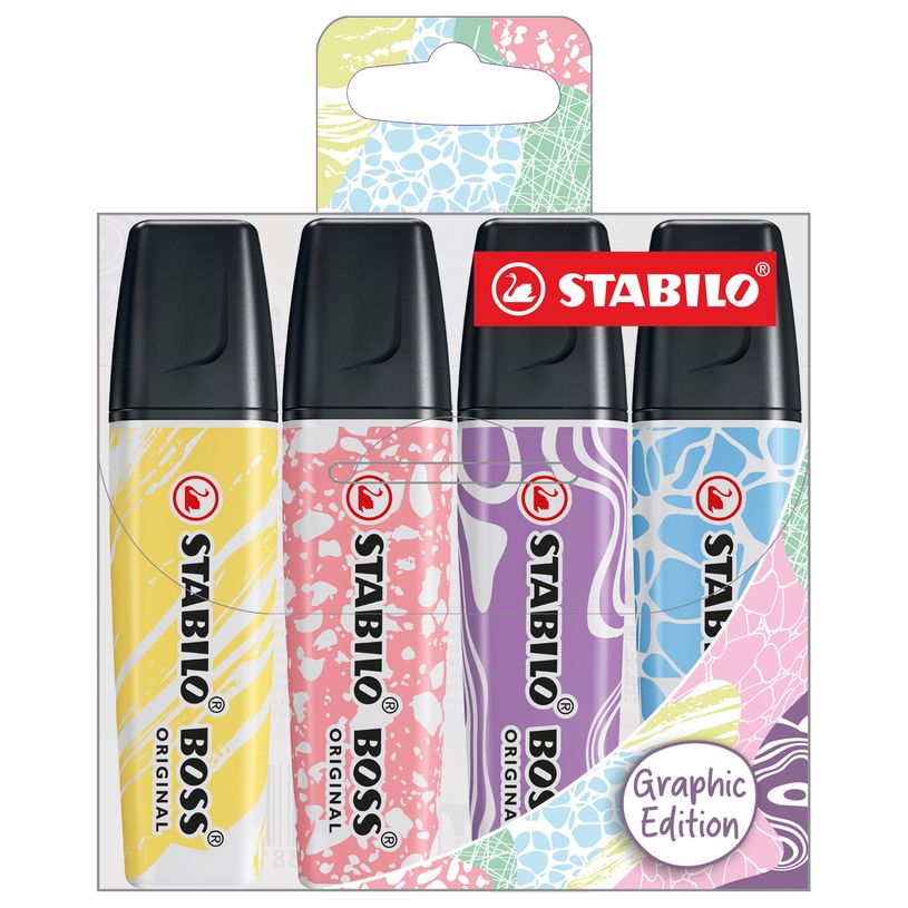 4006381627856-STABILO BOSS ORIGINAL - Pack de 4 Surligneurs Graphic Edition Assotis --0