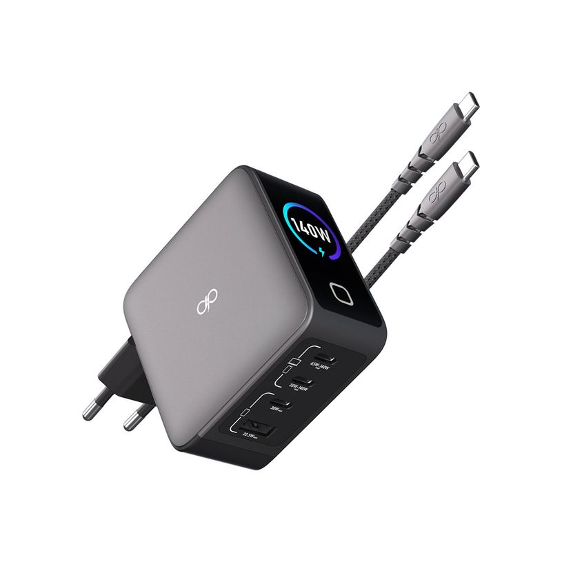 3571211555261-FORCE - Chargeur secteur + cable USB C/USB C - 140 watt - 1 USB A + 3 USB C - noir-P_405285122_1-0