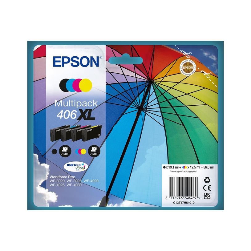 8715946748429-Epson 406XL Parapluie - pack de 4 - noir, cyan, magenta, jaune - cartouche d'encre origina-P_405285181_1-0