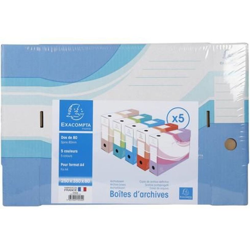 3037920795300-Exacompta Boîtes d’archives - Boîtes de transfert - A4 carton ondulé coloris assortis-P_405285861_6-5